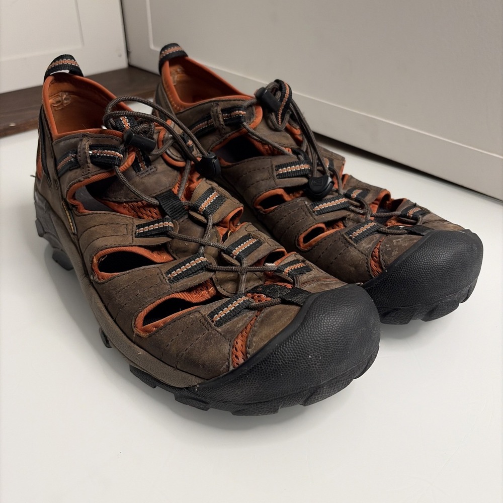 Keen Arroyo II Mens 11.5 Brown Orange Waterproof Hiking Water Sandals Shoes
